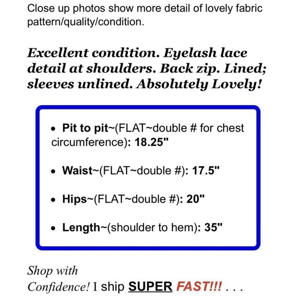 Ann Taylor Sz S Blue Floral Print V Neck Shift Dress Eyelash Lace Detail - Picture 2 of 7